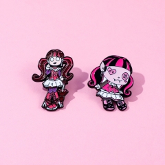 2 Styles Cute Girl Cartoon Pin Anime Alloy Brooch
