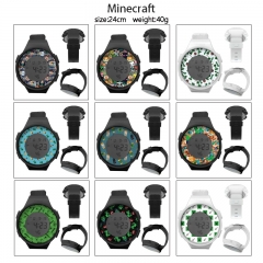 (with Light) 9 Styles Minecraft Cartoon Clock Anime Watch
