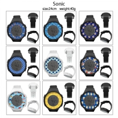 (with Light) 9 Styles Sonic the Hedgehog Cartoon Clock Anime Watch
