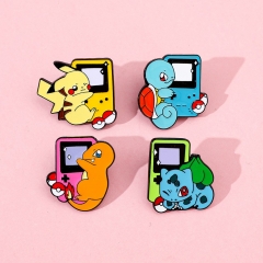 4 Styles Pokemon Cartoon Pin Anime Alloy Brooch