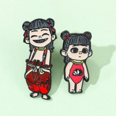 2 Styles Ne Zha Cartoon Pin Anime Alloy Brooch