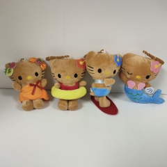4pcs/set 10CM Hello Kitty Cartoon Anime Plush Toy Pendant