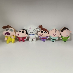 6pcs/set 10CM Crayon Shin-chan Cartoon Anime Plush Toy Pendant