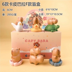 6PCS/SET Mystery 5-6cm Capybara Cartoon Blind Box Anime PVC Figure Toy
