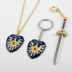 4 Styles Dragon Quest Cartoon Anime Alloy Keychain/Necklace