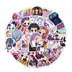 75张跨境k-pop猎魔女团恶魔男团卡通动画角色涂鸦贴纸DIY创意电脑