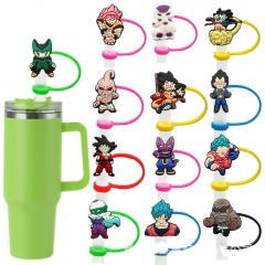 20 Styles Dragon Ball Z Cartoon Anime Straw Tips Cover Dust Proof Plugs