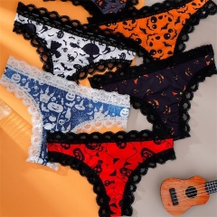 6 Styles Halloween Cartoon Pattern Polyester Anime Panties Underwear