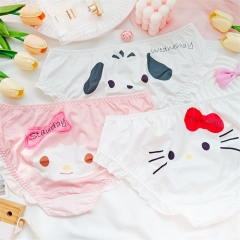 3 Styles Sanrio Hello Kitty Melody Cartoon Pattern Polyester Anime Panties Underwear