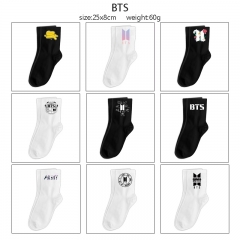 12 Styles K-POP BTS Bulletproof Boy Scouts Cartoon Character Pattern Anime Long Socks