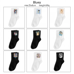 9 Styles Bluey Cartoon Character Pattern Anime Long Socks