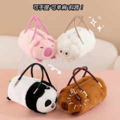 4 Styles Capybara Cartoon Anime Plush Crossbody Bag