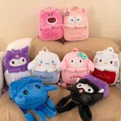 8 Styles Sanrio Kuromi Lilo & Stitch Cartoon Anime Plush Backpack Bag