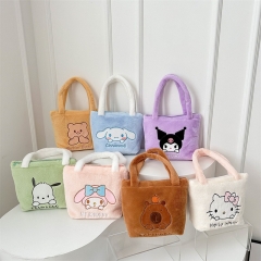7 Styles Sanrio Cartoon Plush Anime Handbag Bag