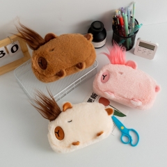 2 Styles Capybara Cartoon Plush Anime Pencil Bag