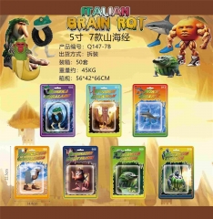 7pcs/set Italian Brainrot Cartoon Surprise Blind Box Anime Card