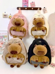 4 Styles Capybara Cartoon Plush Anime Backpack Bag
