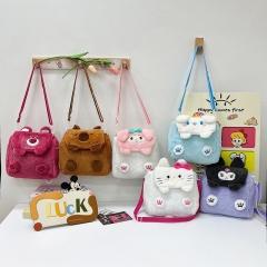 6 Styles Sanrio Kuromi Cartoon Plush Anime Backpack Bag
