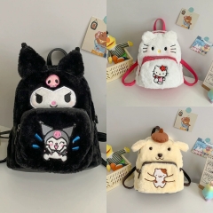 3 Styles Sanrio Cartoon Plush Anime Backpack Bag