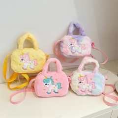 4 Styles unicorn Cartoon Plush Anime Crossbody Bag