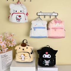 5 Styles Sanrio Hello Kitty Kuromi Cartoon Plush Anime Backpack Bag