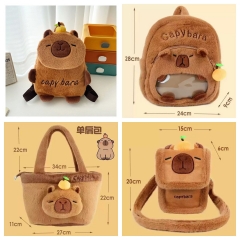 4 Styles Capybara Cartoon Plush Anime Backpack Bag