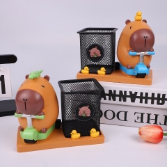 创意可爱卡皮巴拉笔筒大容量多功能简约桌面收纳神器学生文具办公