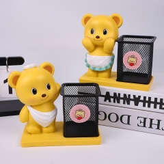 创意小熊笔筒大容量多功能ins风简约桌面收纳神器学生文具办公