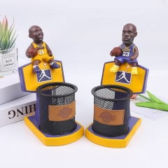 ins送男友礼物简约树脂工艺品摆件手办篮球架球星笔筒学生文具