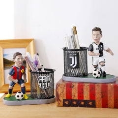 新款足球球星Q版模型创意C罗树脂笔筒学生桌面摆件商务礼品馈赠