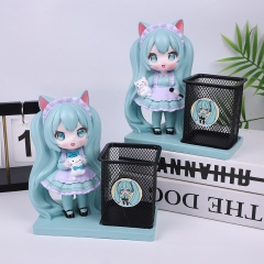 创意可爱初音未来笔筒大容量多功能简约桌面收纳神器学生文具办公