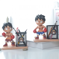 可爱海贼王拳击路飞卡通笔筒摆件毕业学生礼物办公室桌面饰收纳桶