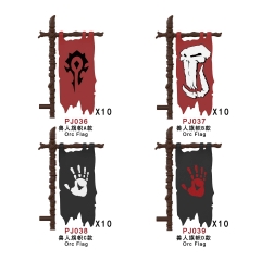 FJPJ036-039跨境铠甲狼战旗版中古系列兽人坐骑狼旗帜积木袋装