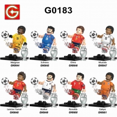 G0183足球比赛积木人仔GH0644-0651拼装儿童玩具袋装