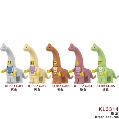 KL3314（01-05）抽抽乐腕龙拼装积木袋装外贸批发