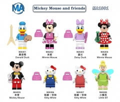 8 Styles Disney Cartoon Anime Miniature Building Blocks