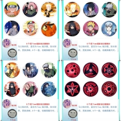 4 Styles 75mm 6PCS/SET Naruto Cartoon Pin Anime Tinplate Brooch