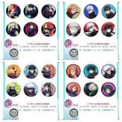 6 Styles 75mm 6PCS/SET Jujutsu Kaisen Cartoon Pin Anime Tinplate Brooch