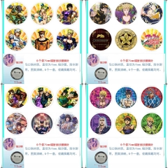 6 Styles 75mm 6PCS/SET JoJo's Bizarre Adventure Cartoon Pin Anime Tinplate Brooch
