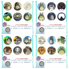 5 Styles 75mm 6PCS/SET My Neighbor Totoro Cartoon Pin Anime Tinplate Brooch