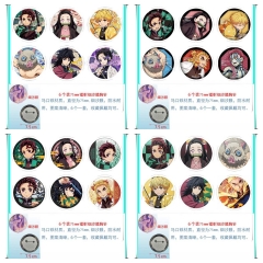 5 Styles 75mm 6PCS/SET Demon Slayer: Kimetsu no Yaiba Cartoon Pin Anime Tinplate Brooch