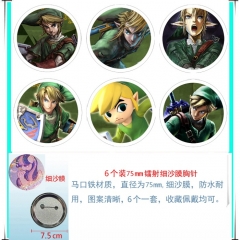 赛达尔-林克 6个装75mm细沙膜徽章