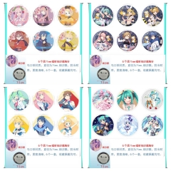 5 Styles 75mm 6PCS/SET Hatsune Miku Cartoon Pin Anime Tinplate Brooch