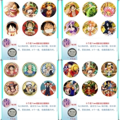 5 Styles 75mm 6PCS/SET One Piece Cartoon Pin Anime Tinplate Brooch