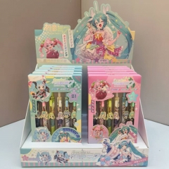 （6支一盒）新款天关赐福套装笔按动高颜值速干刷题中性笔金属贴片黑色写字笔