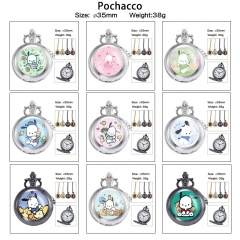 10 Styles Sanrio Pochacco Cartoon Rotational Anime Small Necklace Pocket Watch