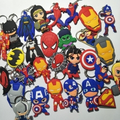 34 Styles Superman Cartoon Anime Soft Rubber Plastic Keychain
