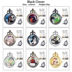 9 Styles Black Clover Cartoon Rotational Anime Small Necklace Pocket Watch