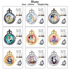 12 Styles Bluey Cartoon Rotational Anime Small Necklace Pocket Watch