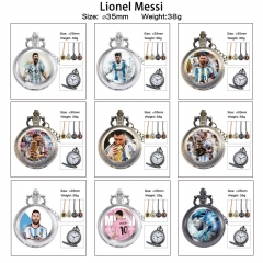 9 Styles Lionel Messi Cartoon Rotational Anime Small Necklace Pocket Watch